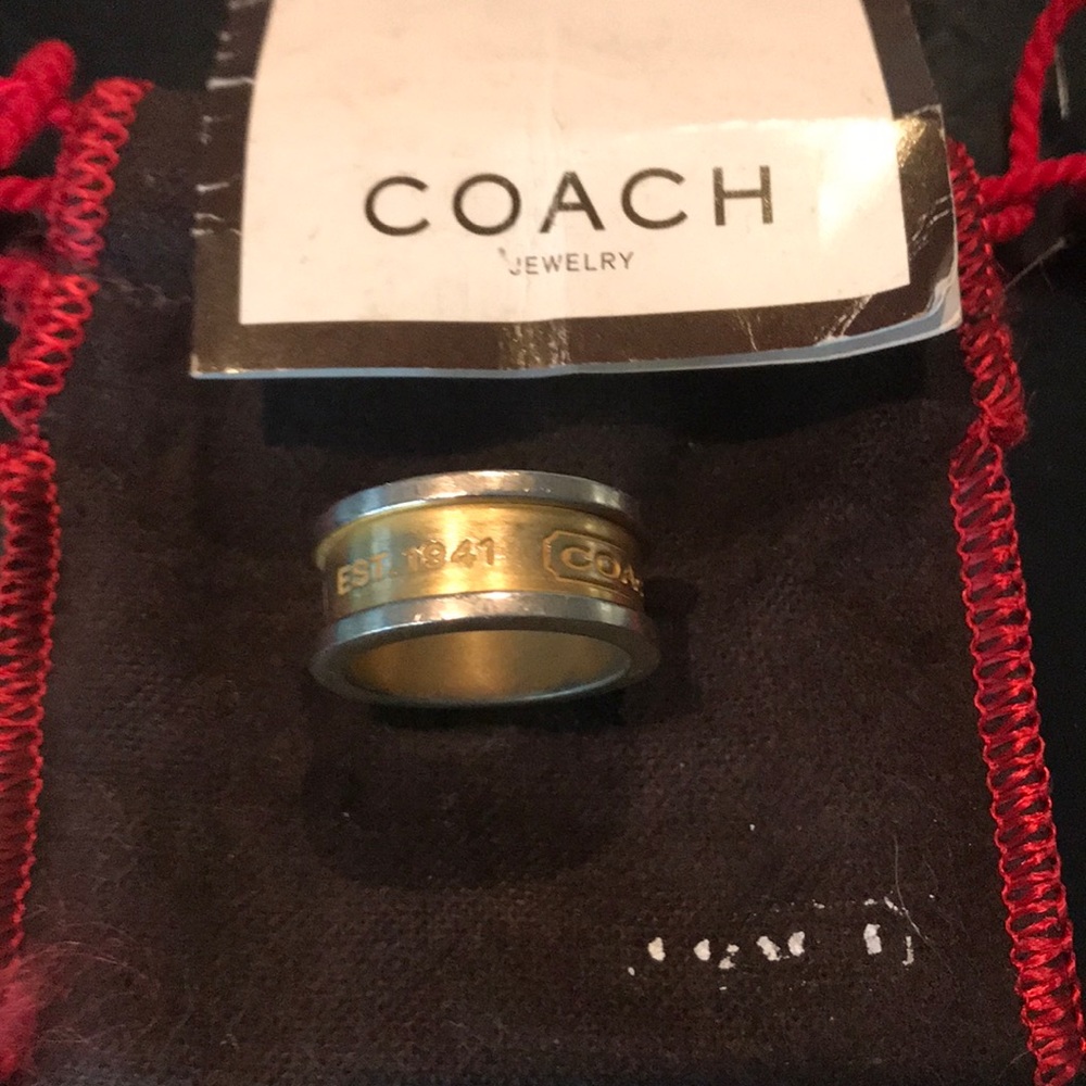 I Sterling silver and gold coach ring Stamped 925
